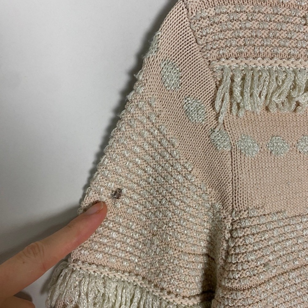 Alice McCall Sweater Womens 4 Pink Big Exit Top Fringe Metallic Knit Cropped - Picture 8 of 10